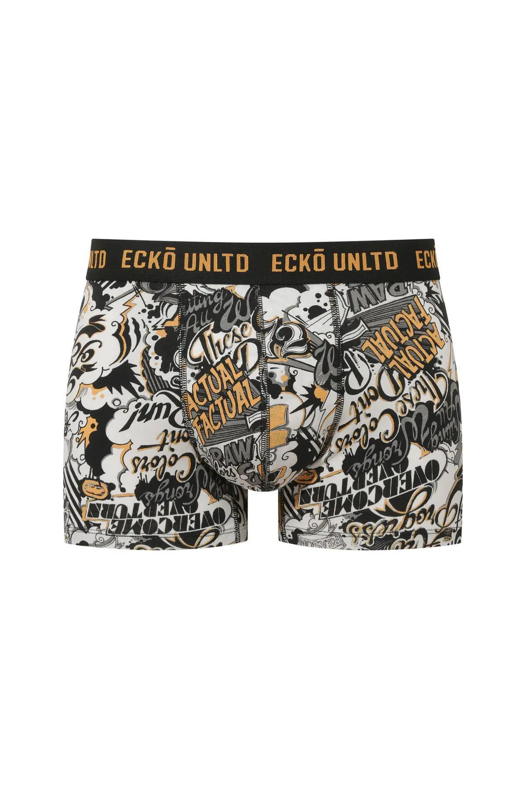 Ecko Unltd. Set trei perechi de boxeri, banda elastica in talie si imprimeu cu logo, din amestec de bumbac