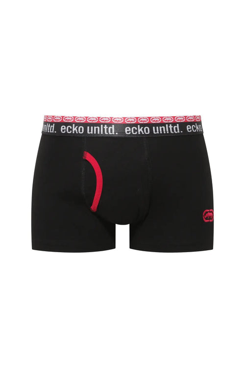 Ecko Unltd. Set trei perechi de boxeri, banda elastica in talie si imprimeu cu logo, din amestec de bumbac