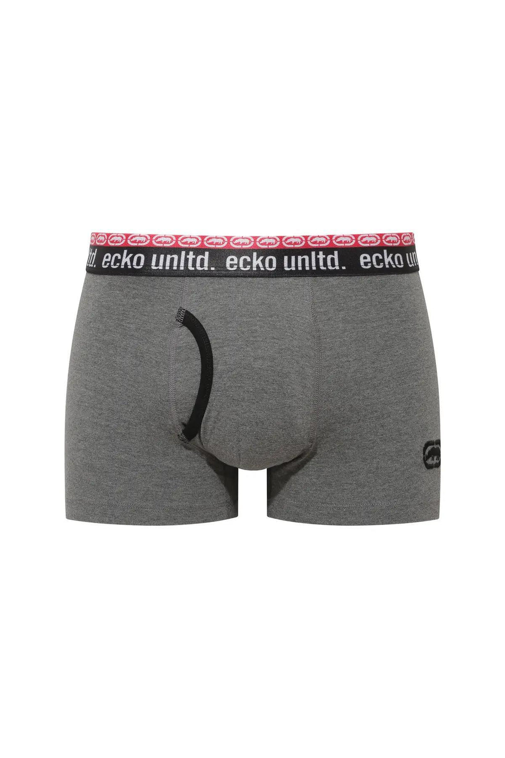 Ecko Unltd. Set trei perechi de boxeri, banda elastica in talie si imprimeu cu logo, din amestec de bumbac