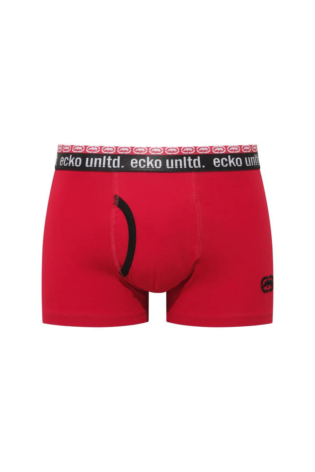 Ecko Unltd. Set trei perechi de boxeri, banda elastica in talie si imprimeu cu logo, din amestec de bumbac