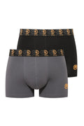 Ecko Unltd. Set 2 perechi de boxeri colorati, banda elastica cu logo, Negru-Gri