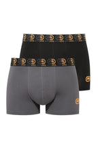 Ecko Unltd. Set 2 perechi de boxeri colorati, banda elastica cu logo, Negru-Gri