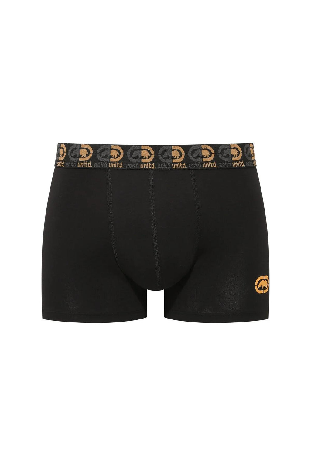 Ecko Unltd. Set 2 perechi de boxeri colorati, banda elastica cu logo, Negru-Gri