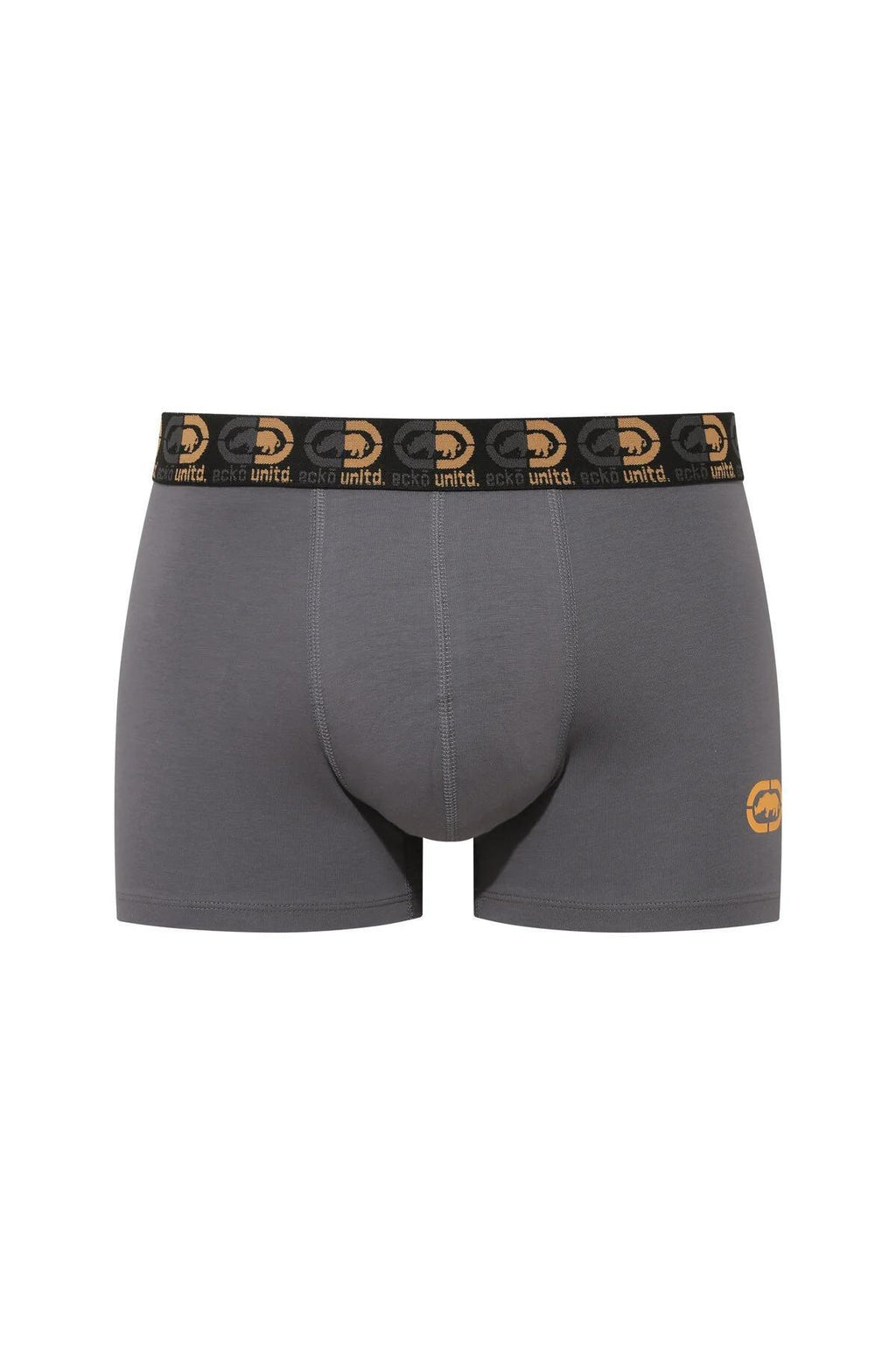 Ecko Unltd. Set 2 perechi de boxeri colorati, banda elastica cu logo, Negru-Gri