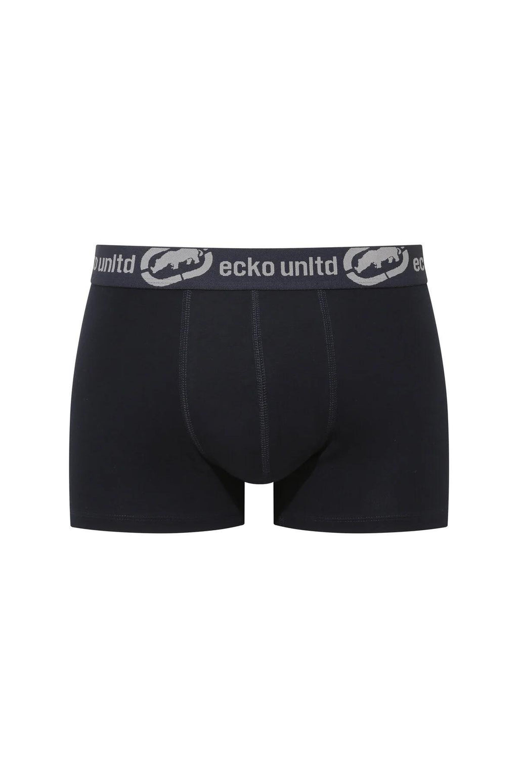 Ecko Unltd. Set trei perechi de boxeri, banda elastica in talie si imprimeu cu logo, din amestec de bumbac