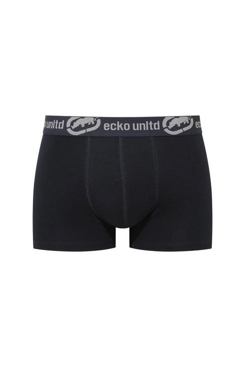 Ecko Unltd. Set trei perechi de boxeri, banda elastica in talie si imprimeu cu logo, din amestec de bumbac