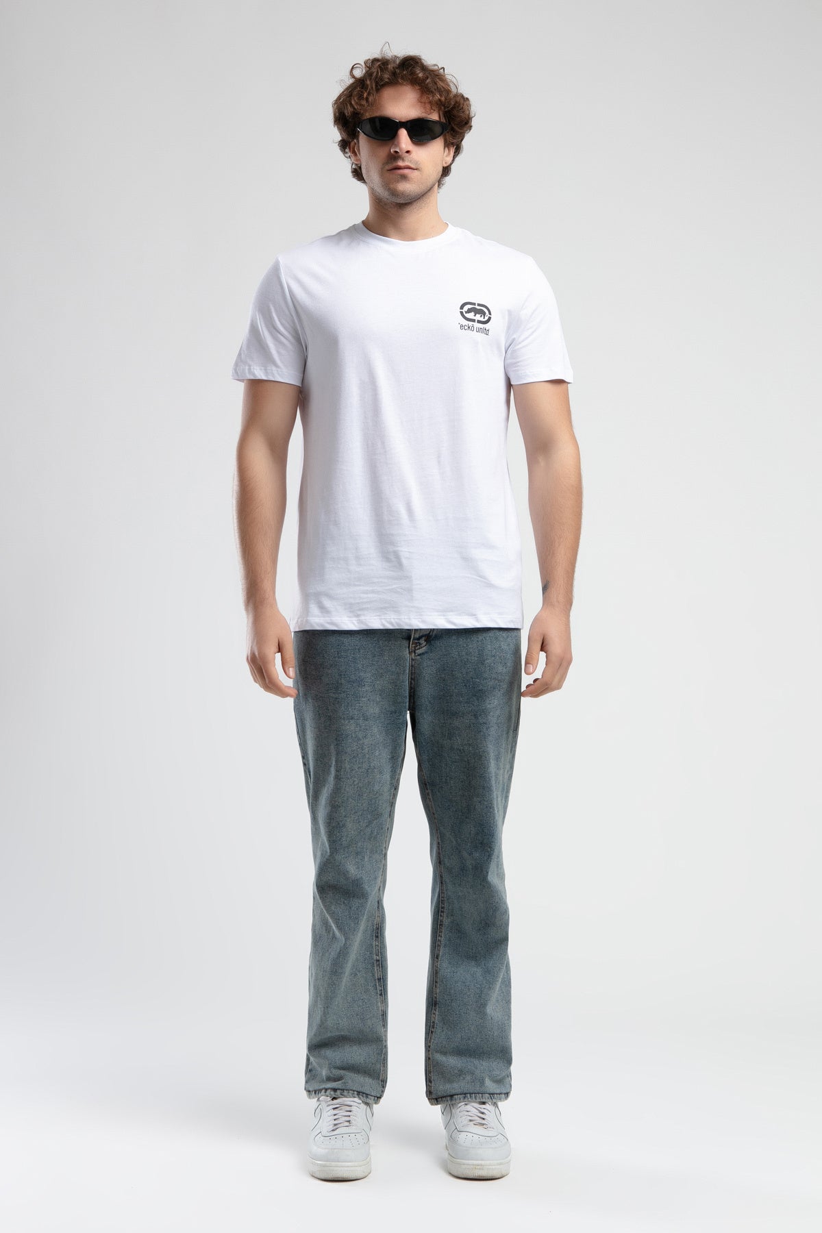 Ecko Unltd. Tricou cu decolteu la baza gatului si imprimeu cu logo