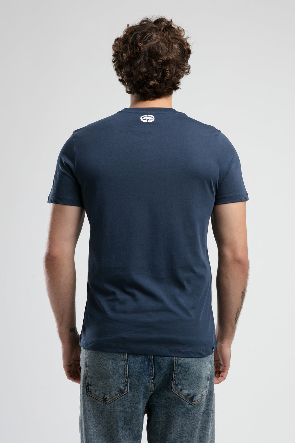 Ecko Unltd. Tricou cu decolteu la baza gatului si imprimeu cu logo