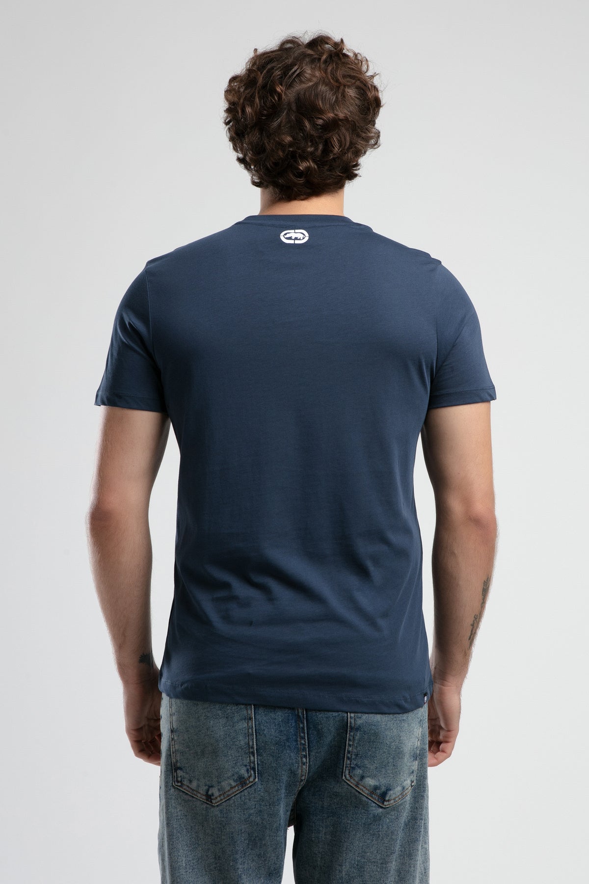 Ecko Unltd. Tricou cu decolteu la baza gatului si imprimeu cu logo
