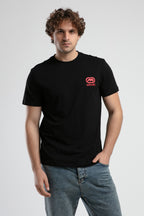 Ecko Unltd. Tricou cu decolteu la baza gatului si imprimeu cu logo