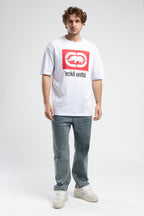Ecko Unltd. Tricou cu decolteu la baza gatului si imprimeu cu logo