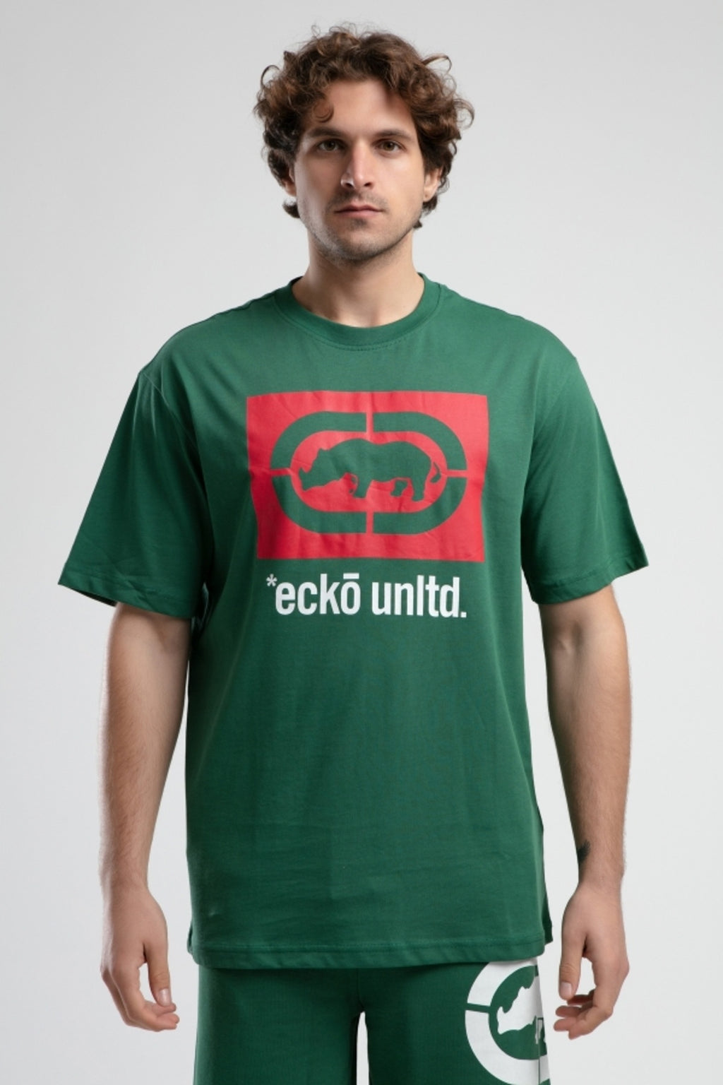 Ecko Unltd. Tricou cu decolteu la baza gatului si imprimeu cu logo