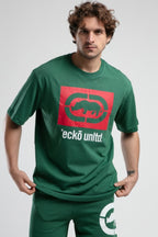 Ecko Unltd. Tricou cu decolteu la baza gatului si imprimeu cu logo