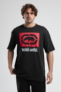 Ecko Unltd. Tricou cu decolteu la baza gatului si imprimeu cu logo