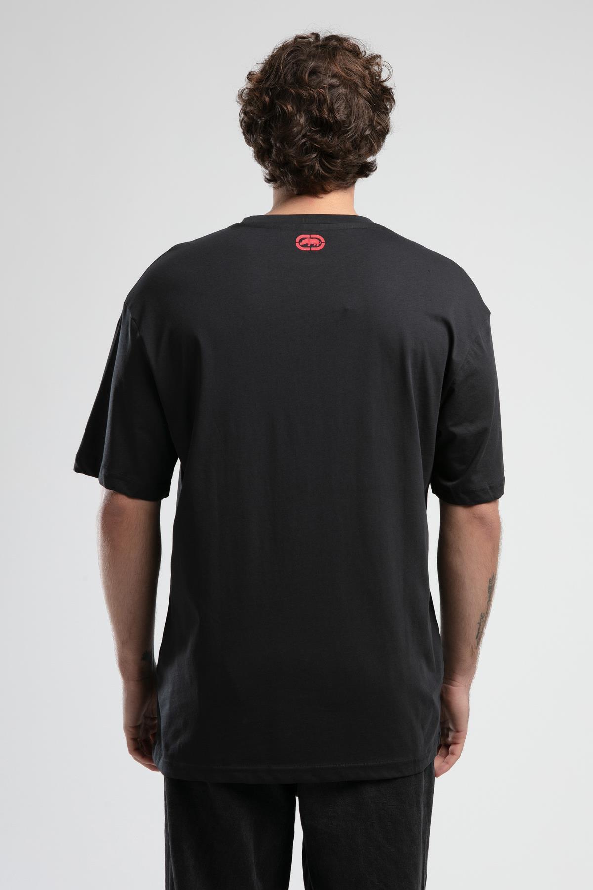 Ecko Unltd. Tricou cu decolteu la baza gatului si imprimeu cu logo