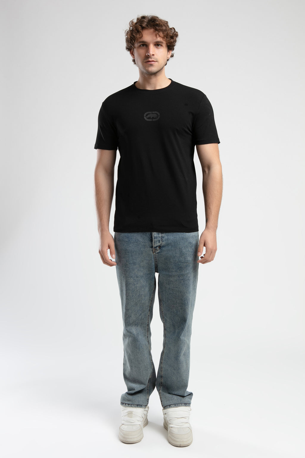 Ecko Unltd. Tricou cu decolteu la baza gatului si imprimeu cu logo