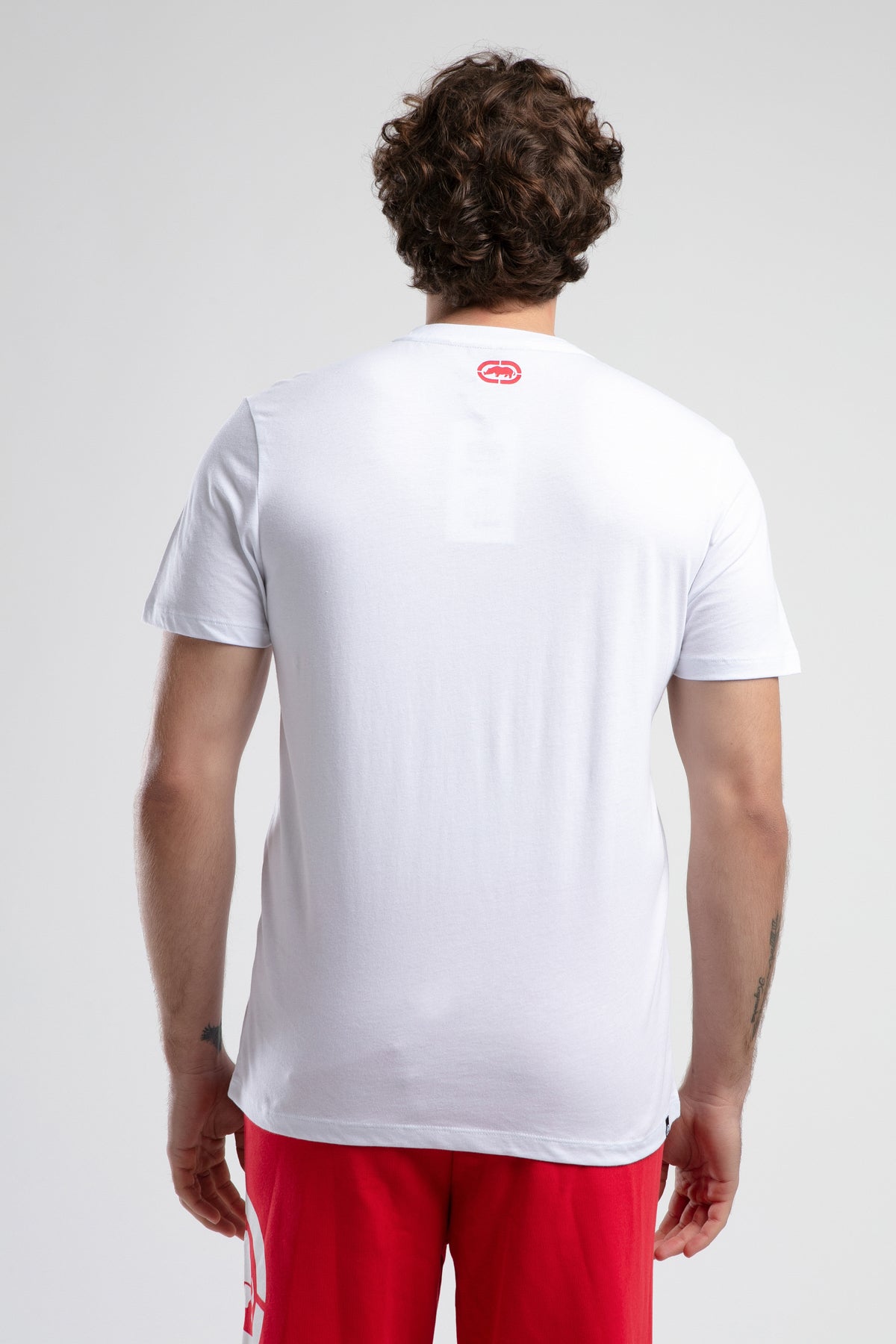Ecko Unltd. Tricou cu decolteu la baza gatului si imprimeu cu logo