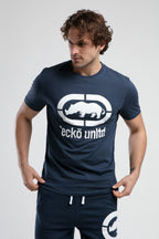 Ecko Unltd. Tricou cu decolteu la baza gatului si imprimeu cu logo
