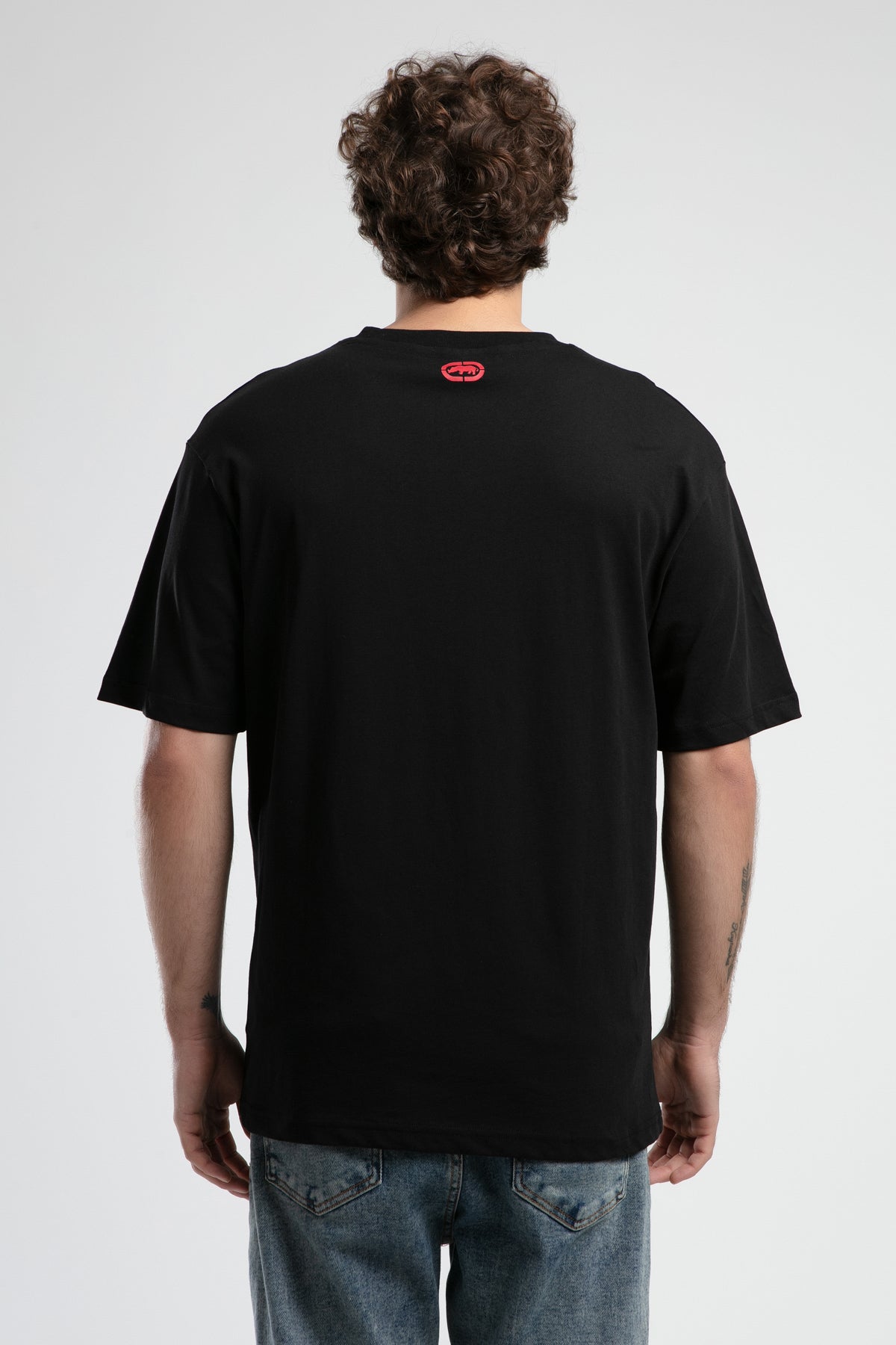 Ecko Unltd. Tricou cu decolteu la baza gatului si imprimeu cu logo