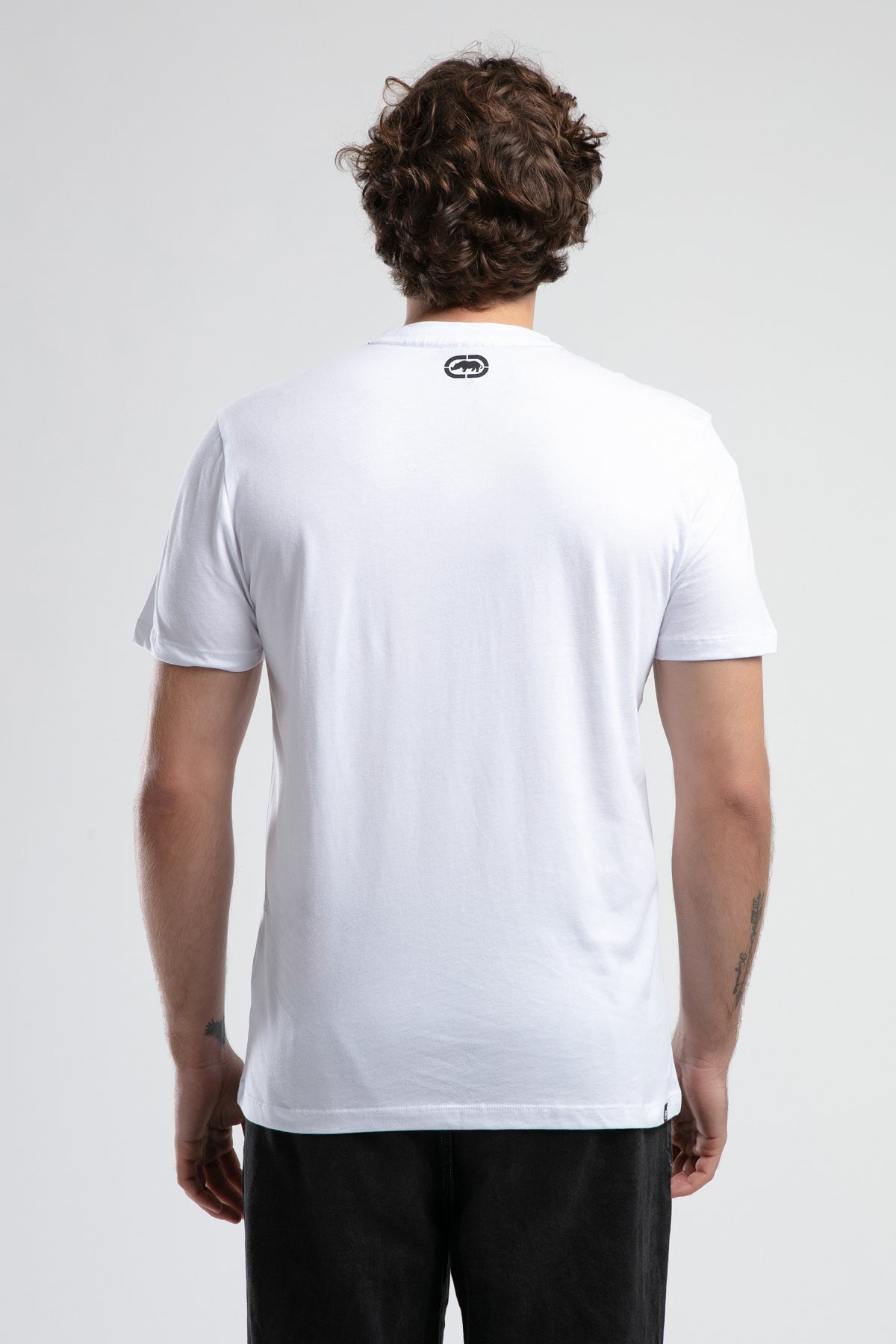 Ecko Unltd. Tricou cu decolteu la baza gatului si imprimeu cu logo