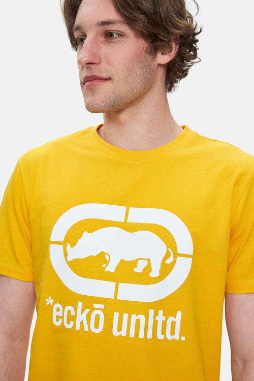 Ecko Unltd. Tricou cu decolteu la baza gatului si imprimeu cu logo
