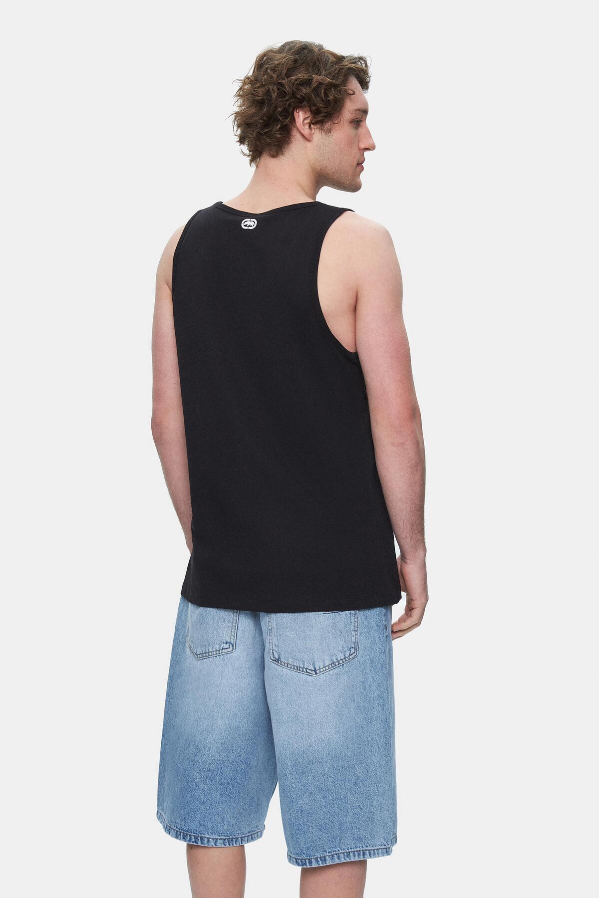 Ecko Unltd. Tricou cu decolteu la baza gatului si imprimeu cu logo