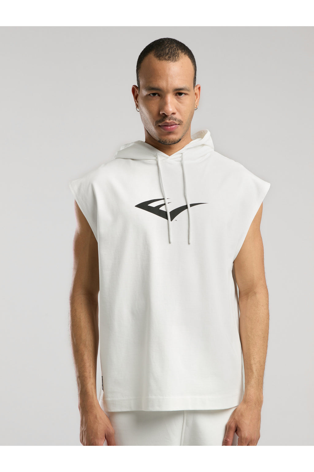 Everlast Bluza din bumbac, fara maneci si cu gluga, imprimeu cu logo