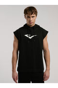 Everlast Bluza din bumbac, fara maneci si cu gluga, imprimeu cu logo