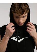 Everlast Bluza din bumbac, fara maneci si cu gluga, imprimeu cu logo