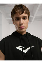 Everlast Bluza din bumbac, fara maneci si cu gluga, imprimeu cu logo