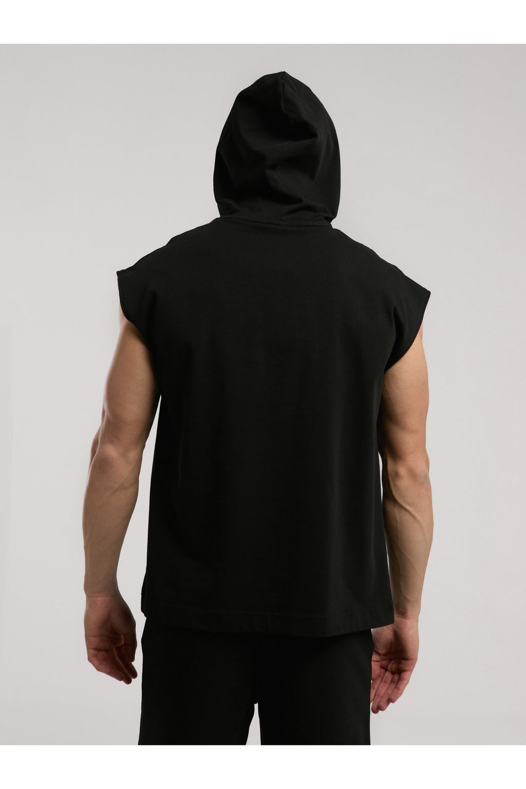 Everlast Bluza din bumbac, fara maneci si cu gluga, imprimeu cu logo