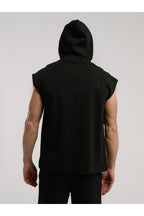 Everlast Bluza din bumbac, fara maneci si cu gluga, imprimeu cu logo