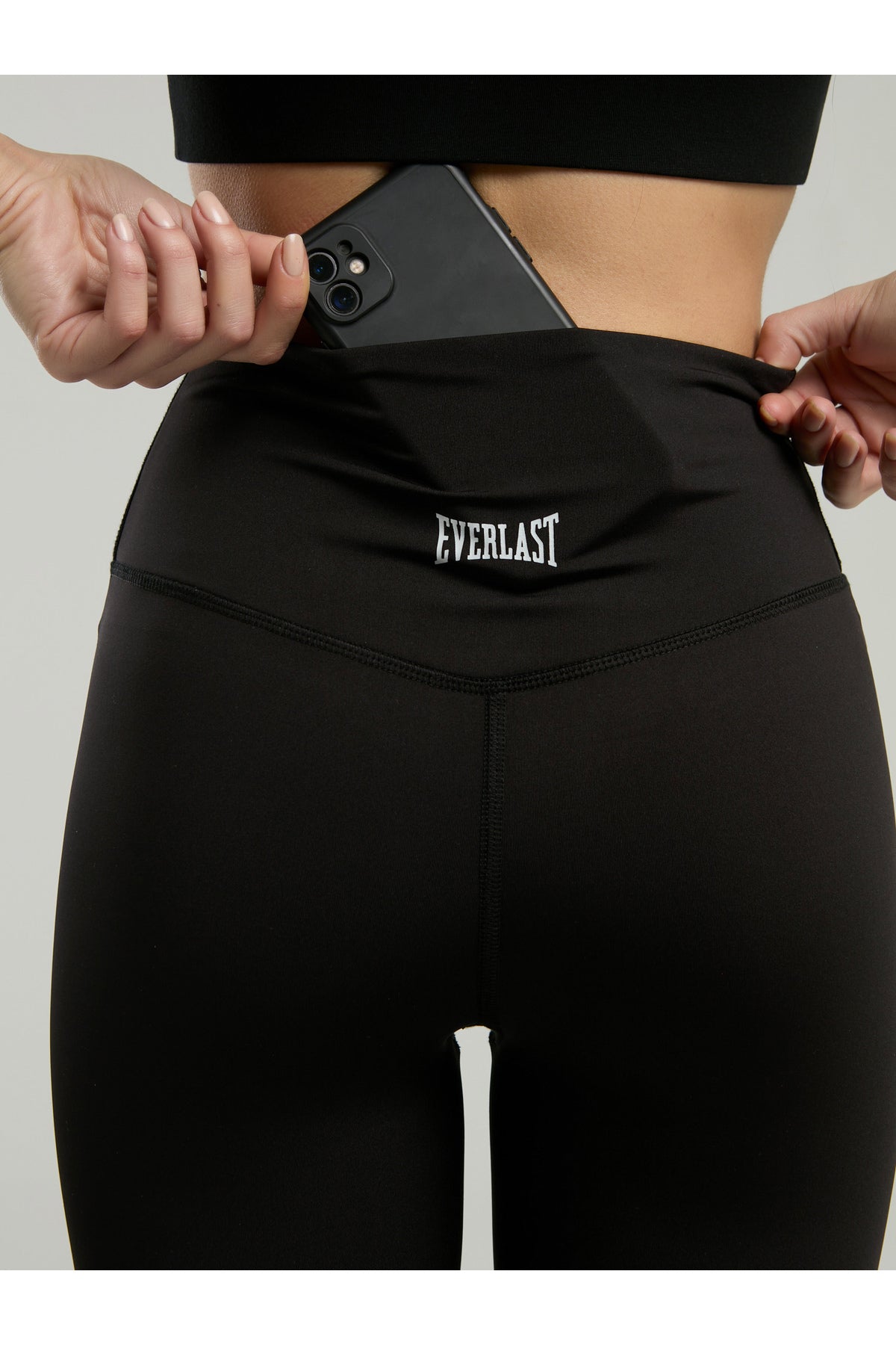 Everlast Colanti cu talie inalta pentru antrenament, imprimeu cu logo