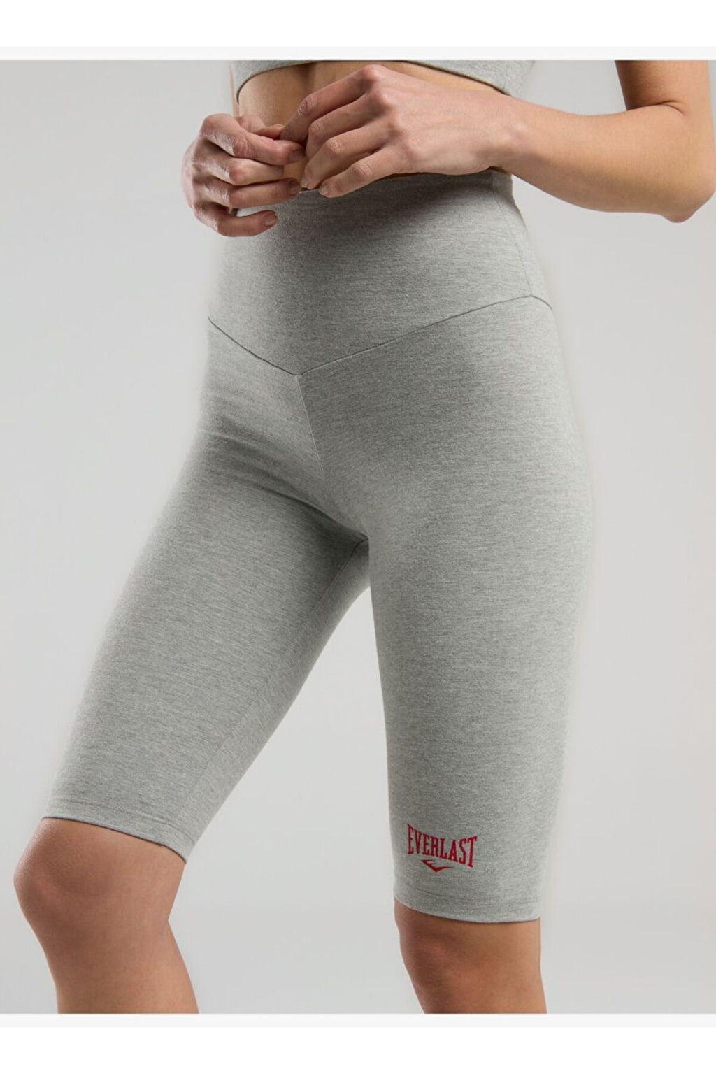 Everlast Colanti scurti pentru antrenament, cu talie inalta si imprimeu cu logo