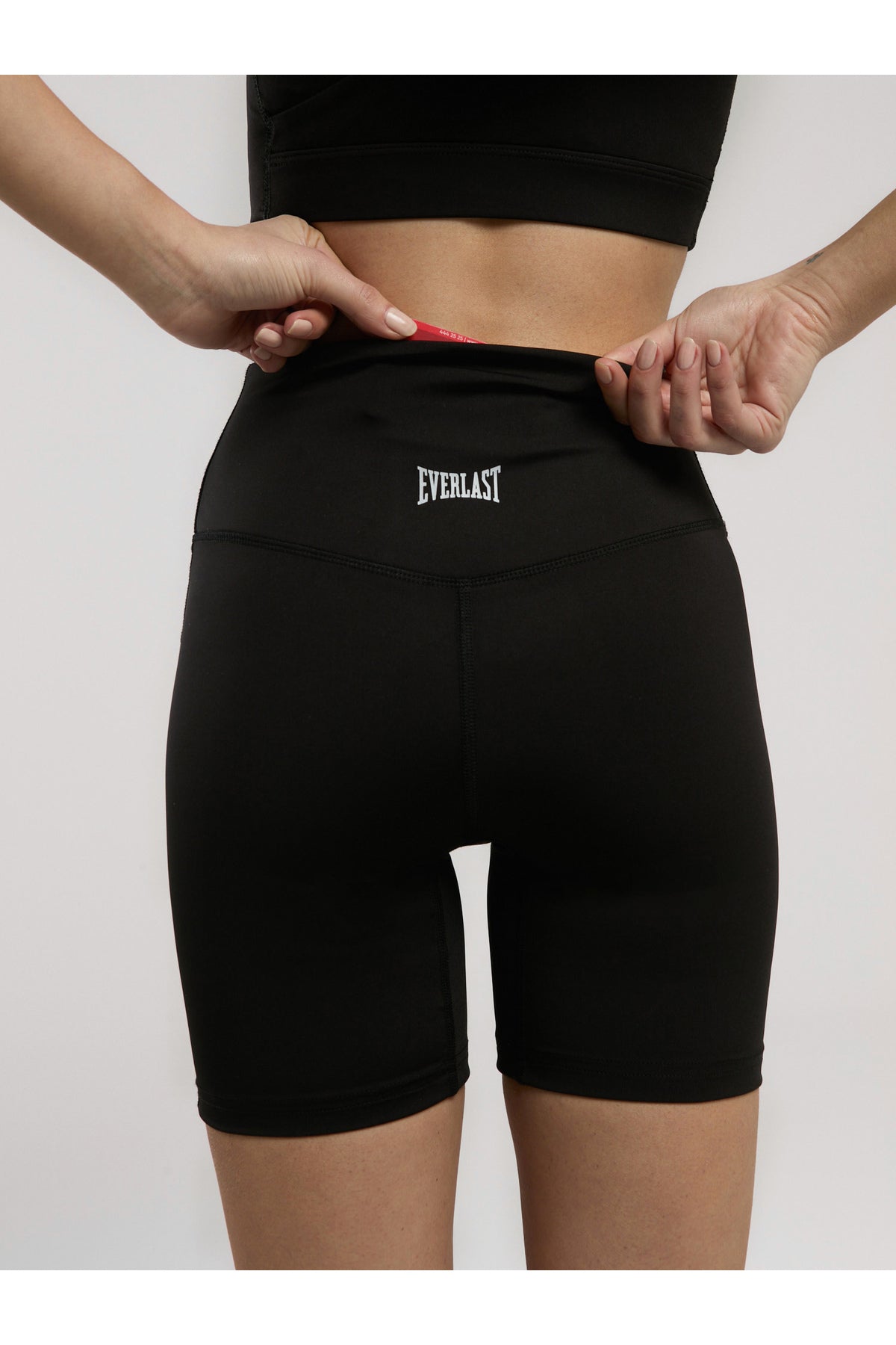 Everlast Colanti scurti pentru antrenament, cu talie inalta si imprimeu cu logo