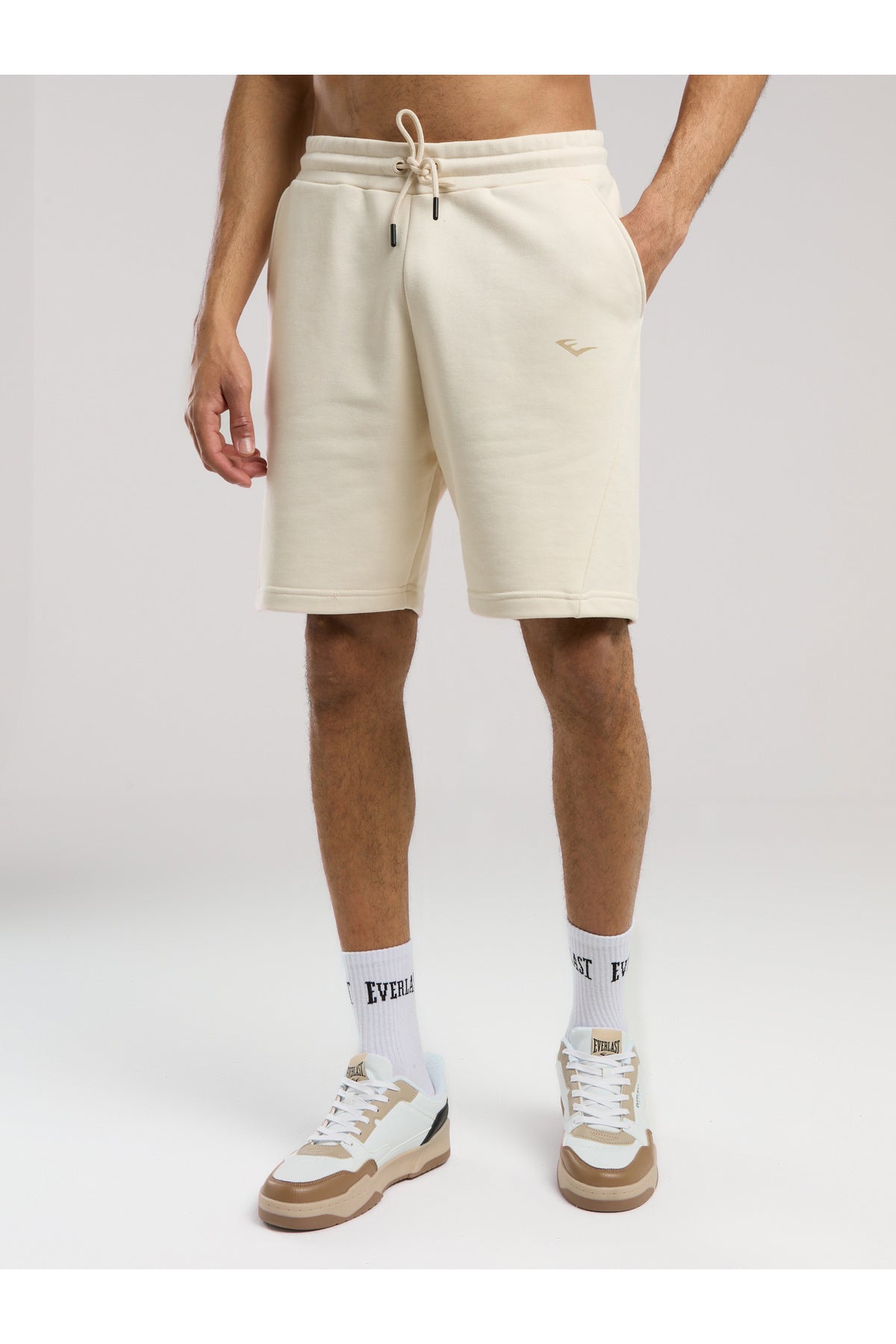 Everlast Pantaloni scurti cu talie elastica si snur, buzunare laterale si logo discret