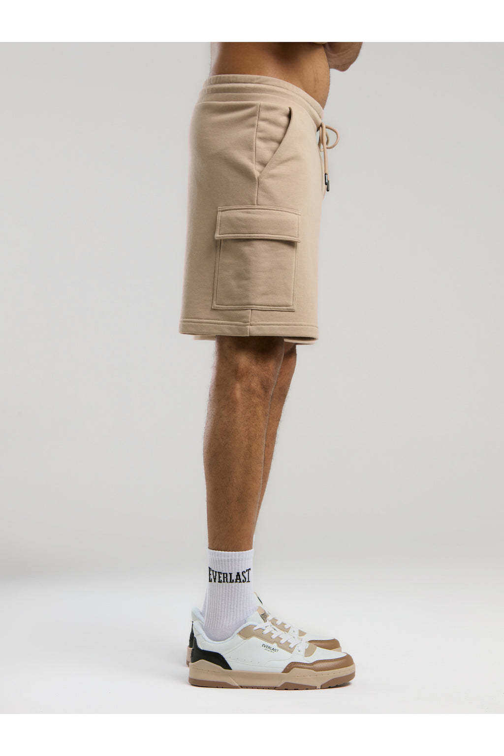 Everlast Pantaloni scurti cu talie elastica si snur, buzunare laterale si logo discret