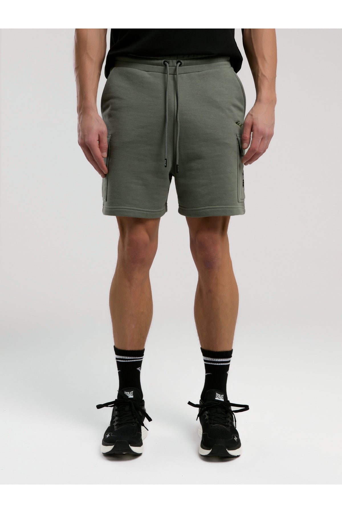 Everlast Pantaloni scurti cu talie elastica si snur, buzunare laterale si logo discret