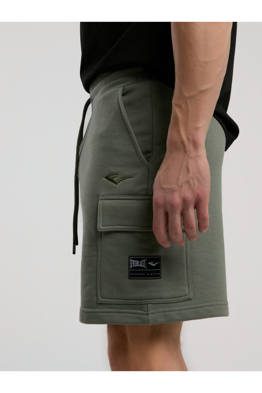 Everlast Pantaloni scurti cu talie elastica si snur, buzunare laterale si logo discret