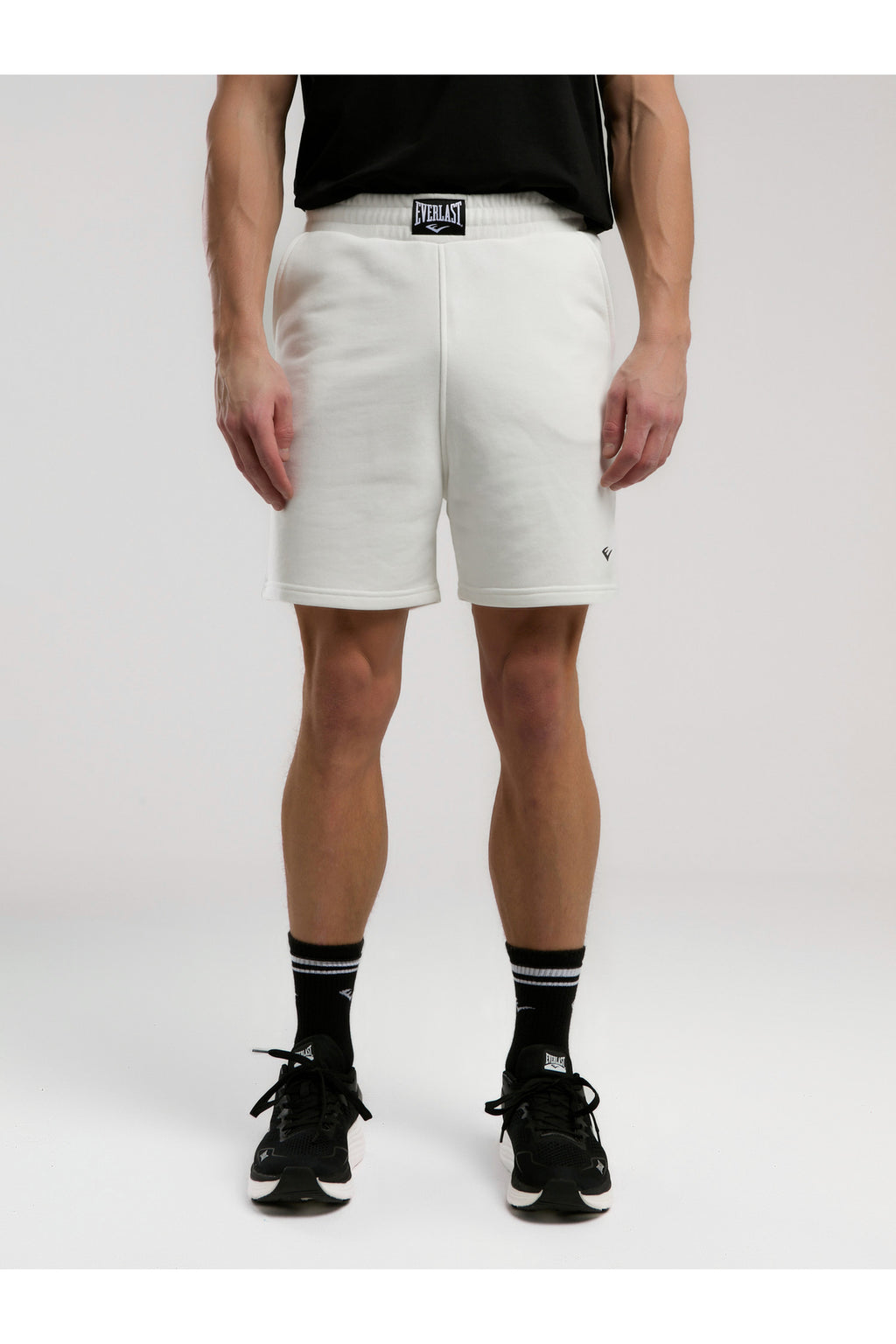 Everlast Pantaloni scurti cu talie elastica si snur, buzunare laterale si logo discret
