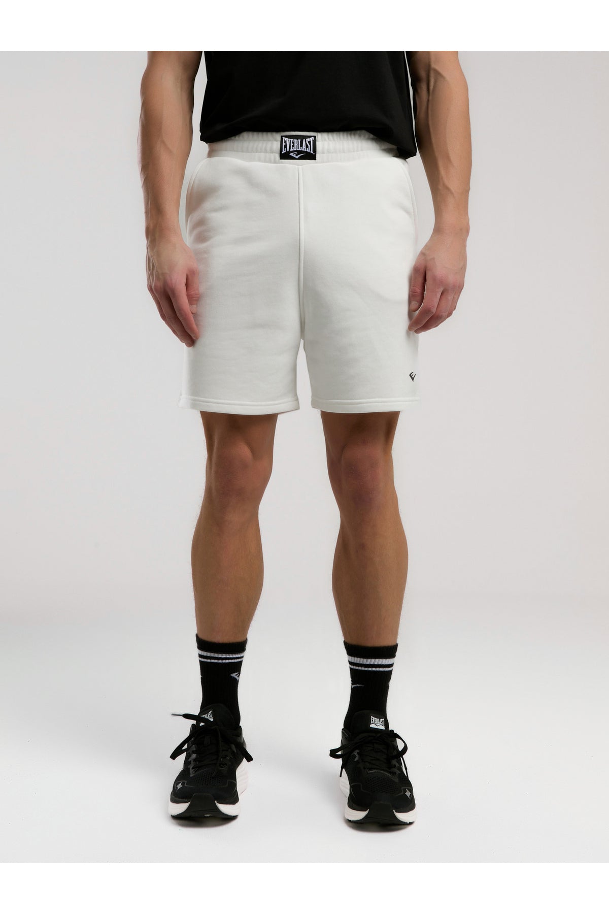 Everlast Pantaloni scurti cu talie elastica si snur, buzunare laterale si logo discret