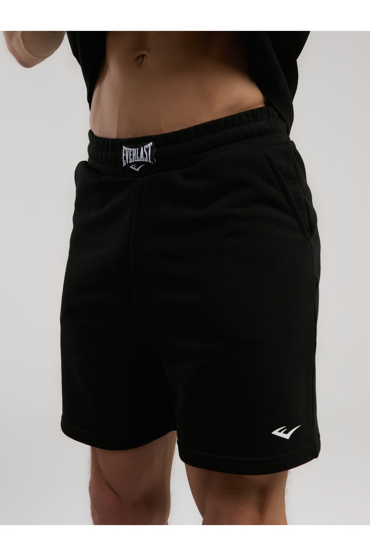 Everlast Pantaloni scurti cu talie elastica si snur, buzunare laterale si logo discret