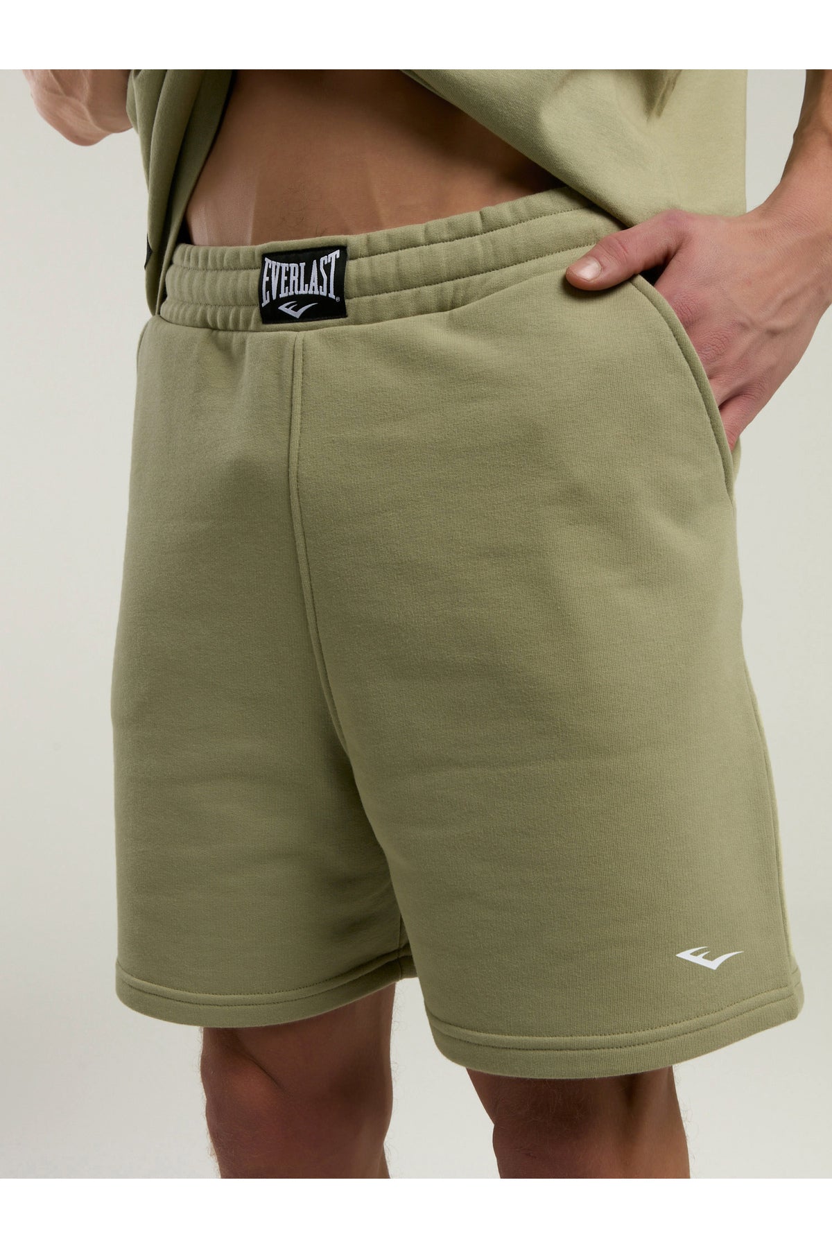 Everlast Pantaloni scurti cu talie elastica si snur, buzunare laterale si logo discret