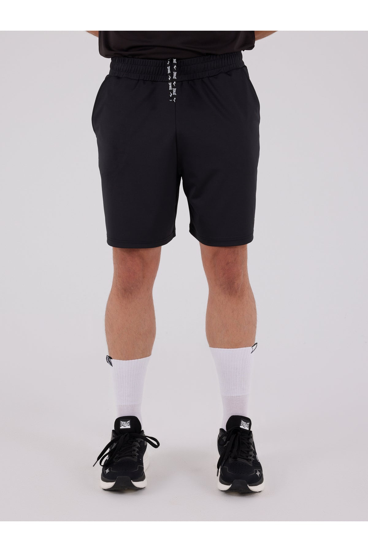 Everlast Pantaloni scurti cu talie elastica si snur, buzunare laterale si logo discret