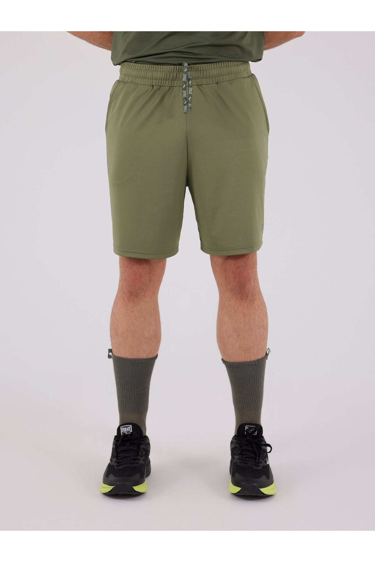 Everlast Pantaloni scurti cu talie elastica si snur, buzunare laterale si logo discret