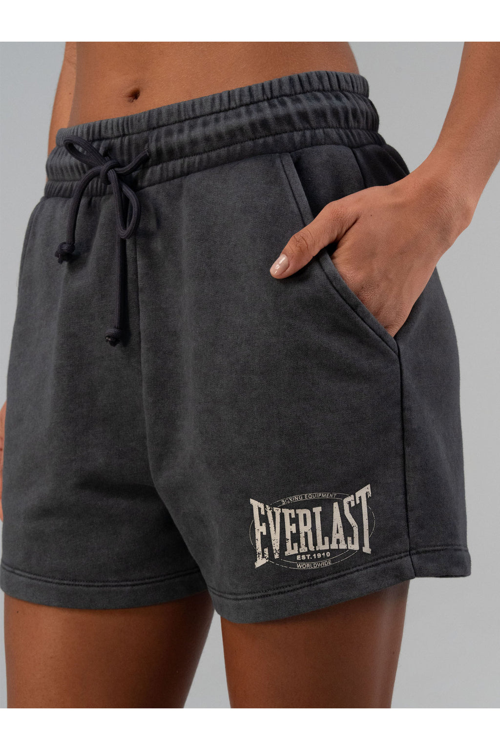 Everlast Pantaloni scurti cu talie inalta elastica si snur, buzunare laterale si logo discret