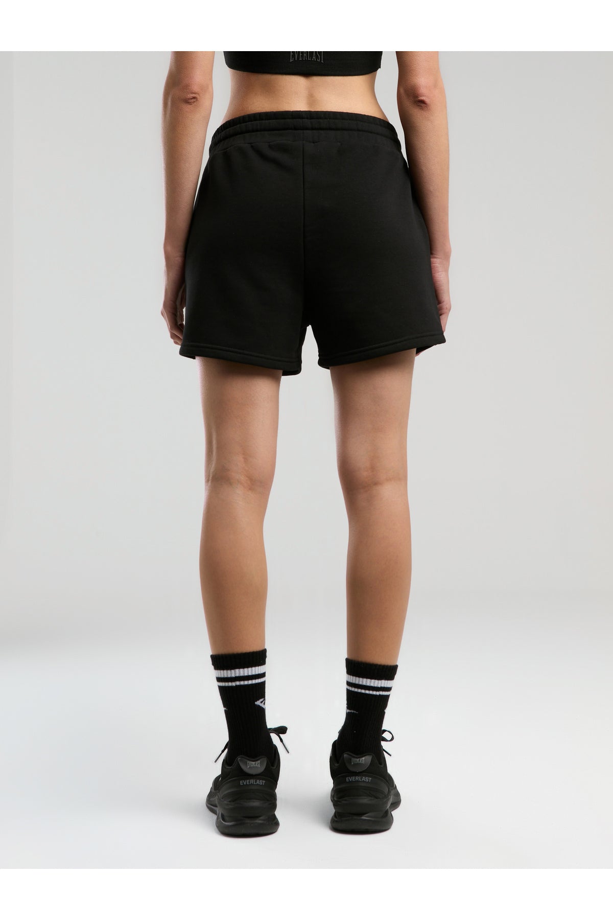 Everlast Pantaloni scurti cu talie inalta elastica si snur, buzunare laterale si logo discret