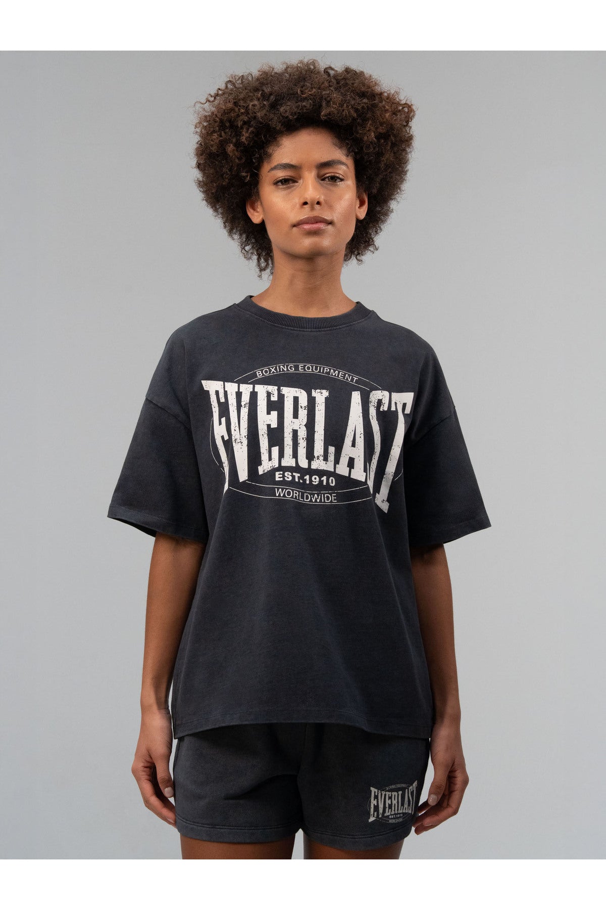 Everlast Tricou Oversized, decolteu la baza gatului si imprimeu cu logo