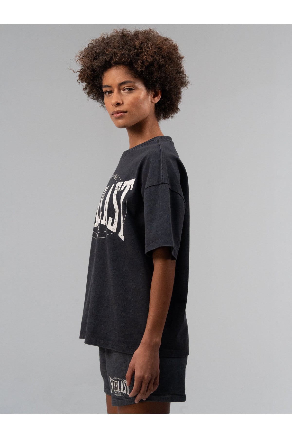 Everlast Tricou Oversized, decolteu la baza gatului si imprimeu cu logo