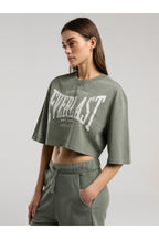 Everlast Tricou Oversized scurt, decolteu la baza gatului si imprimeu cu logo